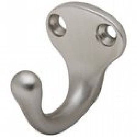 Ives Commercial Aluminum Single Wardrobe Hook Satin Nickel Finish 581A15